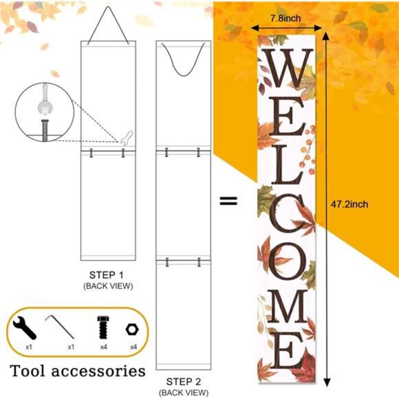 Fall Wooden Porch Sign Front for Thanksgiving Door Decoration Decorations - Picture 4 of 8